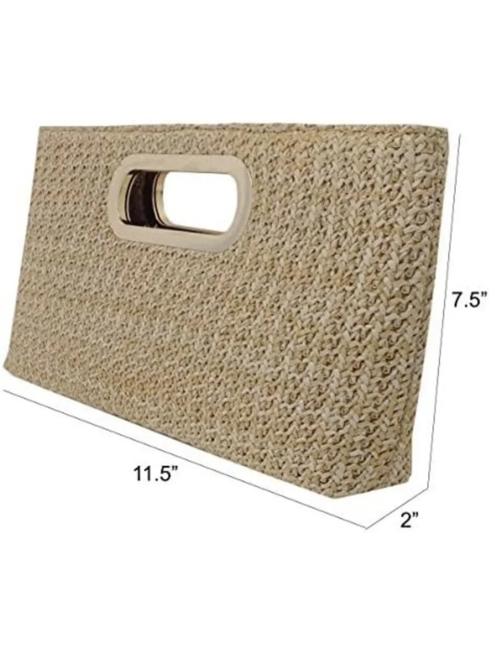 Chic Top Handle Straw Clutch Bag - Summer Beach Purse, Boho Style Handbag